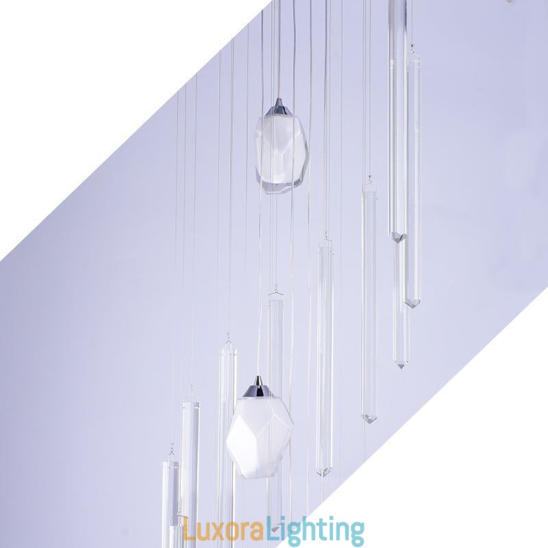 Designer Touch Decorative Cluster Pendant Light Modern Large Pendant Crystal Chandelier Duplex Staircase