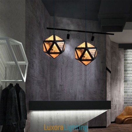 Designer Touch Decorative Geometric Pendant Light Diamond Shaped 3D Translucent Design