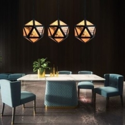 Designer Touch Decorative Geometric Pendant Light Diamond Shaped 3D Translucent Design