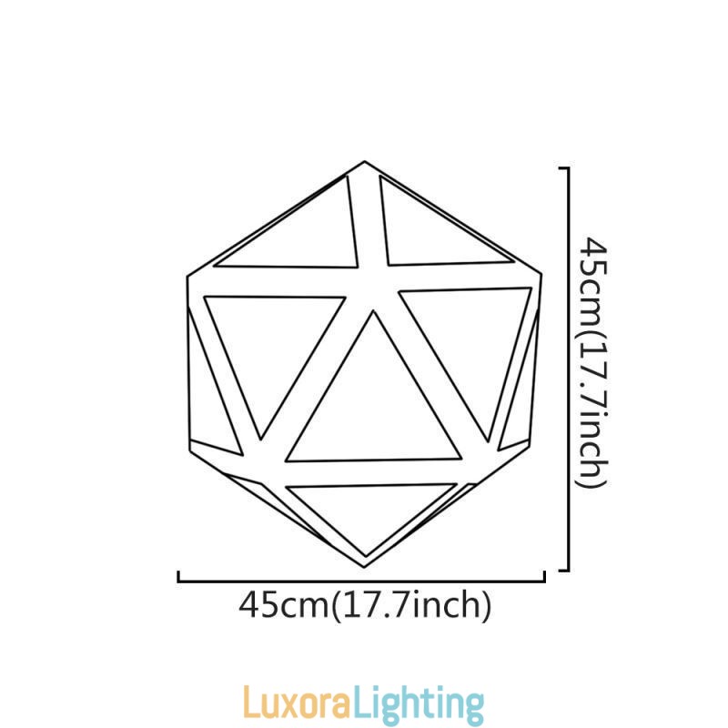 Designer Touch Decorative Geometric Pendant Light Diamond Shaped 3D Translucent Design