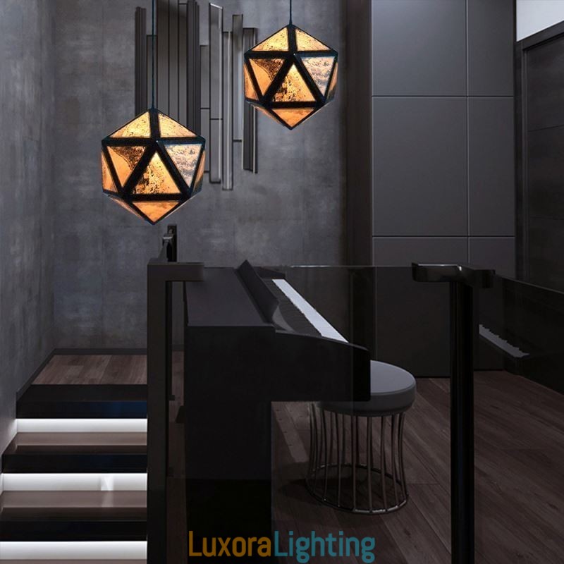 Designer Touch Decorative Geometric Pendant Light Diamond Shaped 3D Translucent Design