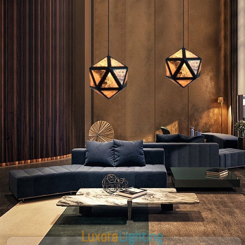 Designer Touch Decorative Geometric Pendant Light Diamond Shaped 3D Translucent Design
