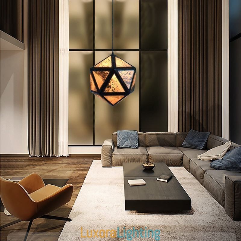 Designer Touch Decorative Geometric Pendant Light Diamond Shaped 3D Translucent Design