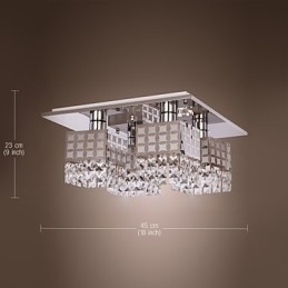 Designer Touch Decorative Chandelier Modern Crystal Stainless Living 4 Lights