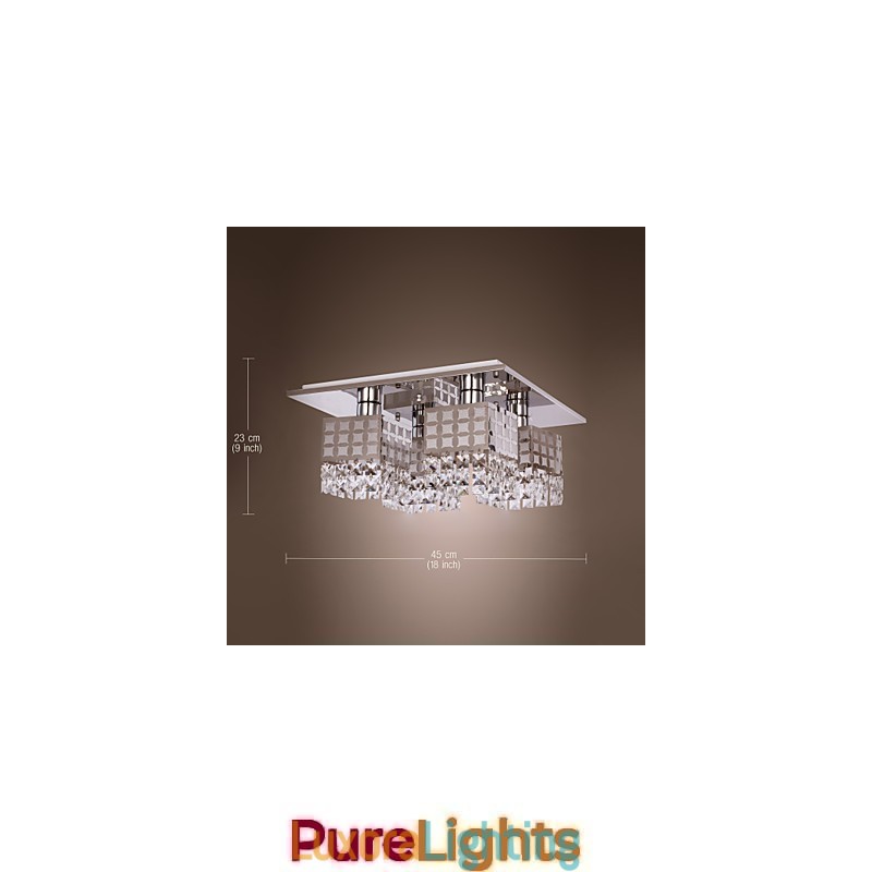 Designer Touch Decorative Chandelier Modern Crystal Stainless Living 4 Lights