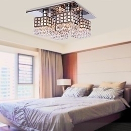 Designer Touch Decorative Chandelier Modern Crystal Stainless Living 4 Lights