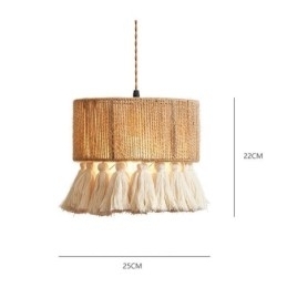 Designer Touch Decorative Hemp Rope Pendant Light Retro Decoration Ceiling Light Tassel Lamp Shade