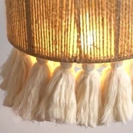 Designer Touch Decorative Hemp Rope Pendant Light Retro Decoration Ceiling Light Tassel Lamp Shade