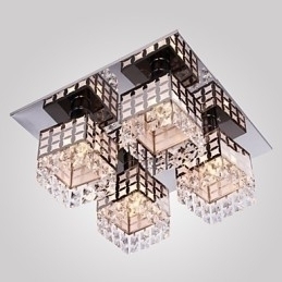 Designer Touch Decorative Chandelier Modern Crystal Stainless Living 4 Lights