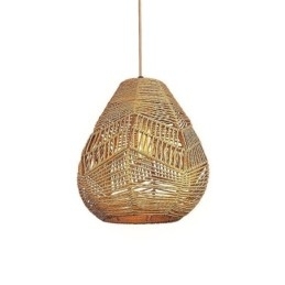 Designer Touch Decorative Nordic Retro Ceiling Light Natural Paper Rope Handwoven Lampshade