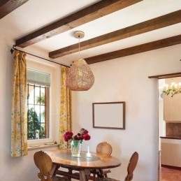 Designer Touch Decorative Nordic Retro Ceiling Light Natural Paper Rope Handwoven Lampshade