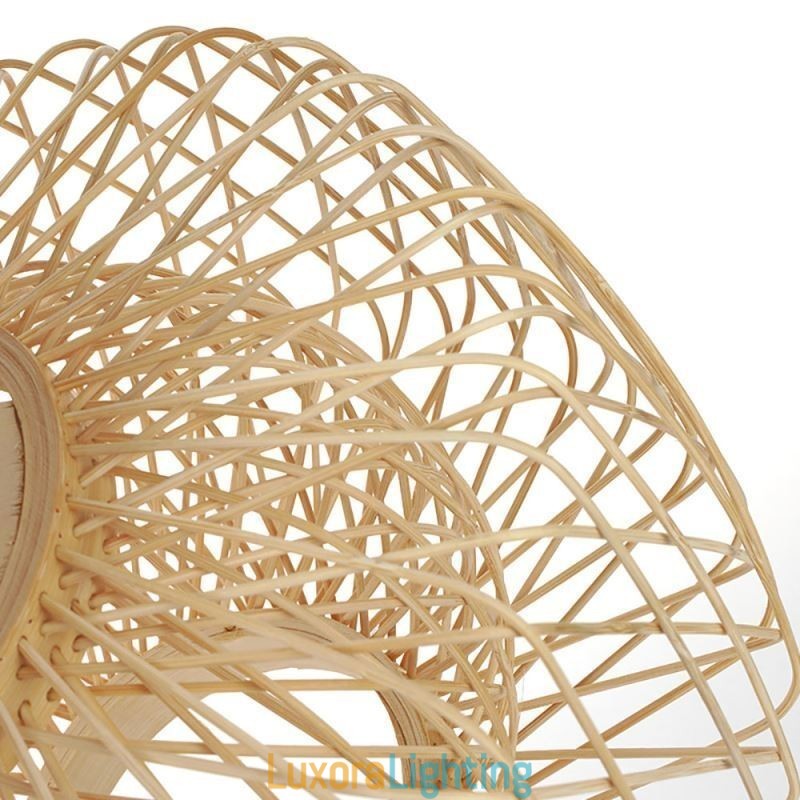 Designer Touch Decorative Retro Double Layer Ceiling Lamp Handwoven Bamboo Lampshade Ceiling Light
