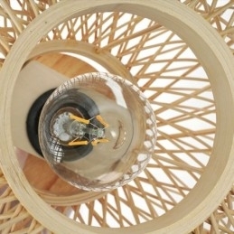 Designer Touch Decorative Retro Double Layer Ceiling Lamp Handwoven Bamboo Lampshade Ceiling Light