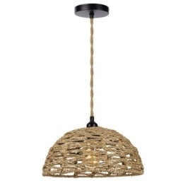 Designer Touch Decorative Country Retro Pendant Light Hand Woven Paper Rope Lampshade 30cm