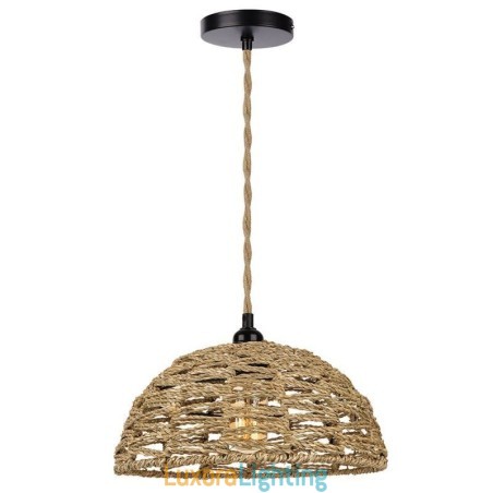 Designer Touch Decorative Country Retro Pendant Light Hand Woven Paper Rope Lampshade 30cm