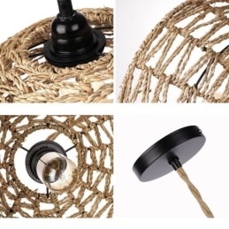 Designer Touch Decorative Country Retro Pendant Light Hand Woven Paper Rope Lampshade 30cm