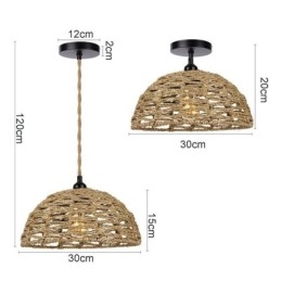 Designer Touch Decorative Country Retro Pendant Light Hand Woven Paper Rope Lampshade 30cm