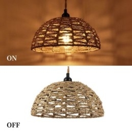 Designer Touch Decorative Country Retro Pendant Light Hand Woven Paper Rope Lampshade 30cm