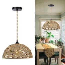 Designer Touch Decorative Country Retro Pendant Light Hand Woven Paper Rope Lampshade 30cm