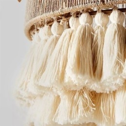 Designer Touch Decorative Rustic Pendant Light Bohemian Style Hemp Rope Tassel Ceiling Light