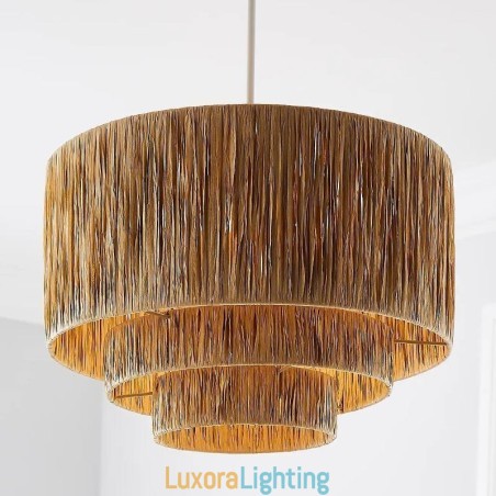 Designer Touch Decorative Country Retro Pendant Light Multi Layered Paper Rope Lamp Shade Ceiling Lamp