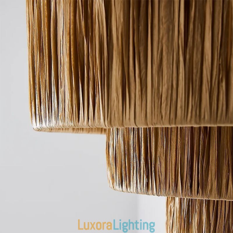 Designer Touch Decorative Country Retro Pendant Light Multi Layered Paper Rope Lamp Shade Ceiling Lamp