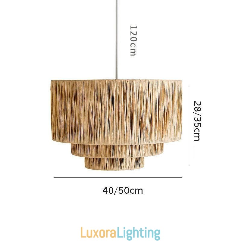 Designer Touch Decorative Country Retro Pendant Light Multi Layered Paper Rope Lamp Shade Ceiling Lamp