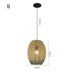 Designer Touch Decorative Paper Rope Pendant Light Country Retro Gradient Blue Ceiling Lamp