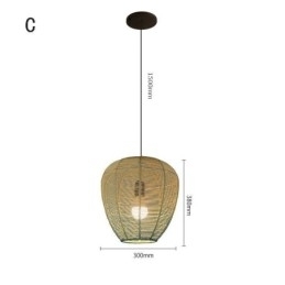 Designer Touch Decorative Paper Rope Pendant Light Country Retro Gradient Blue Ceiling Lamp