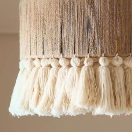 Designer Touch Decorative Retro Pendant Light Bohemian Style Hemp Rope Tassel Ceiling Light
