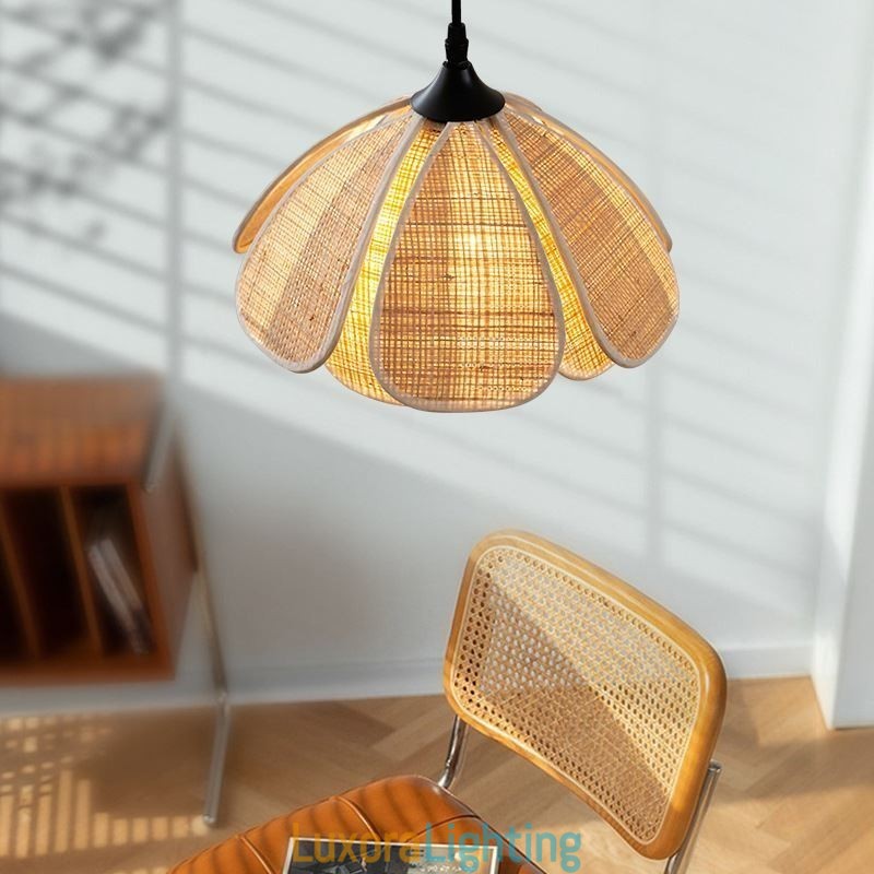 Designer Touch Decorative Rattan Pendant Light Retro Rattan Ceiling Light