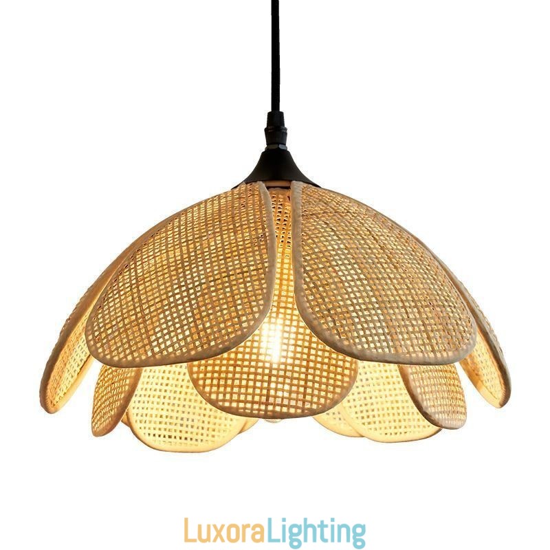 Designer Touch Decorative Rattan Pendant Light Retro Rattan Ceiling Light