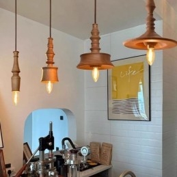 Designer Touch Decorative Rubberwood Pendant Light Ins Vintage Hanging Light