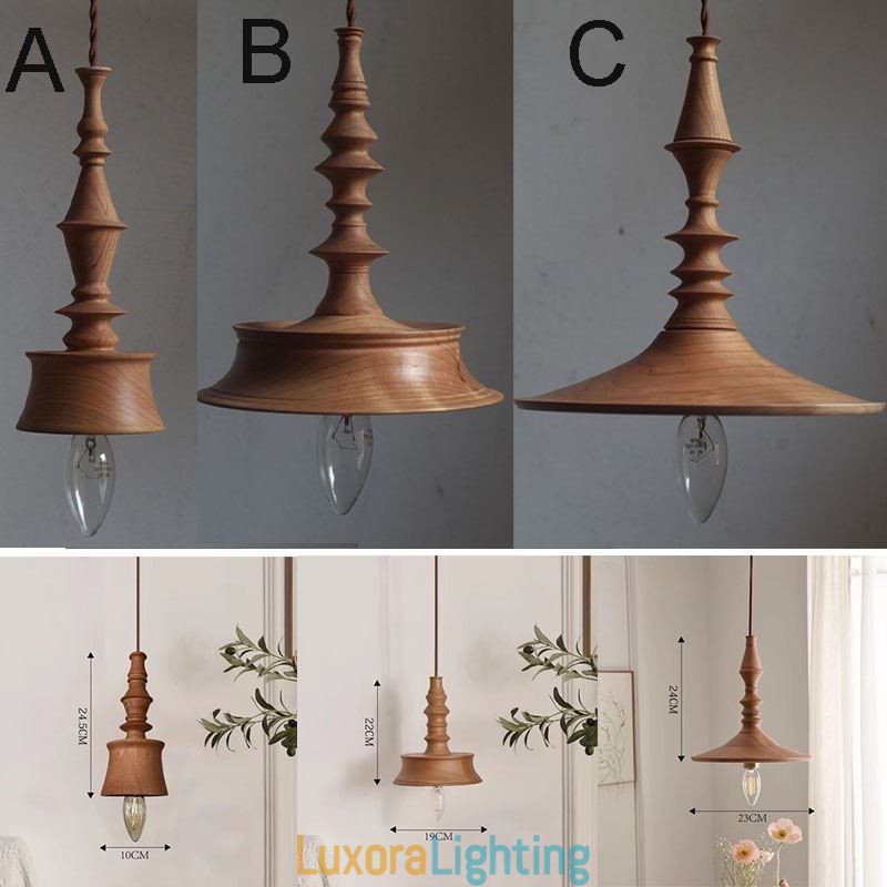 Designer Touch Decorative Rubberwood Pendant Light Ins Vintage Hanging Light