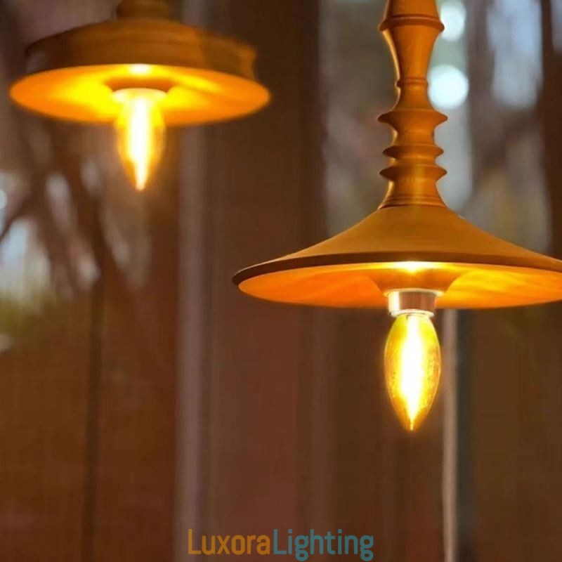 Designer Touch Decorative Rubberwood Pendant Light Ins Vintage Hanging Light