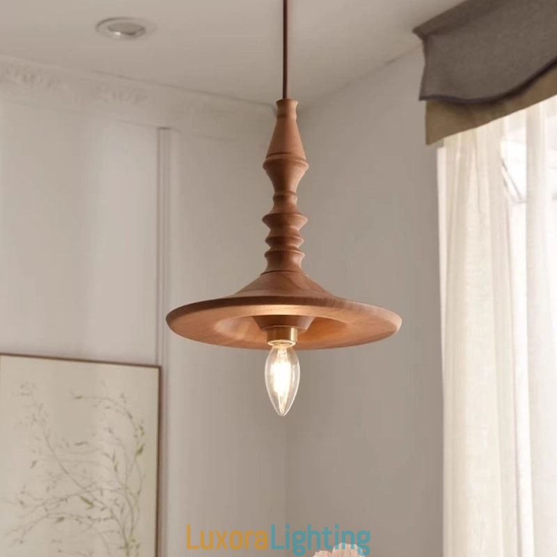 Designer Touch Decorative Rubberwood Pendant Light Ins Vintage Hanging Light