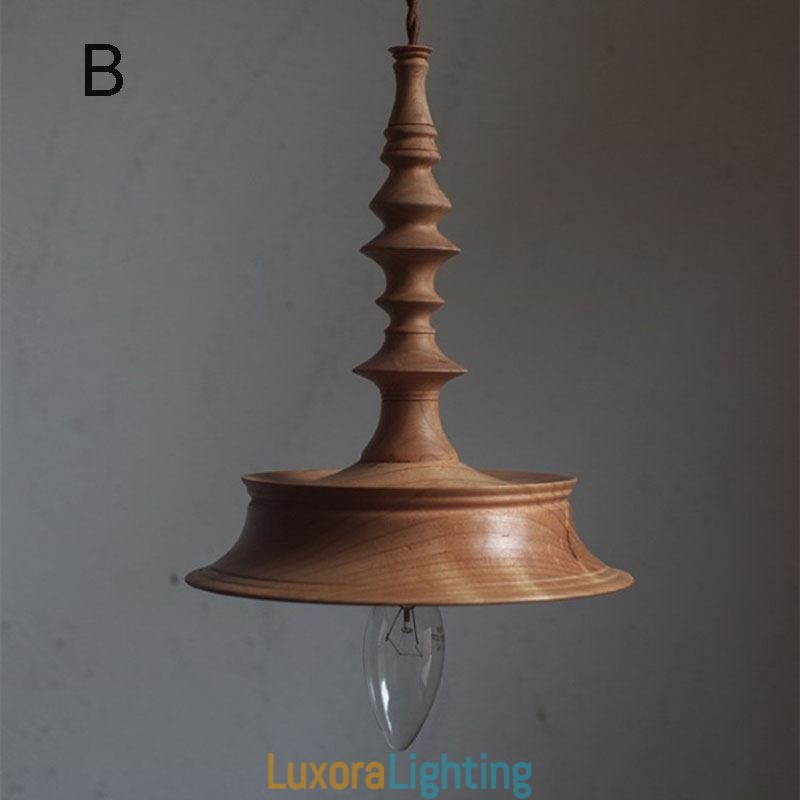 Designer Touch Decorative Rubberwood Pendant Light Ins Vintage Hanging Light