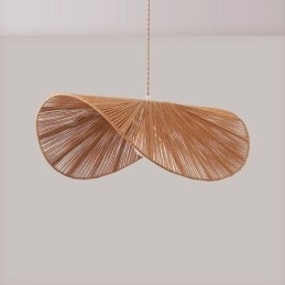 Designer Touch Decorative Retro Pendant Light Creative Wabi Sabi Straw Hat Hemp Rope Ceiling Light