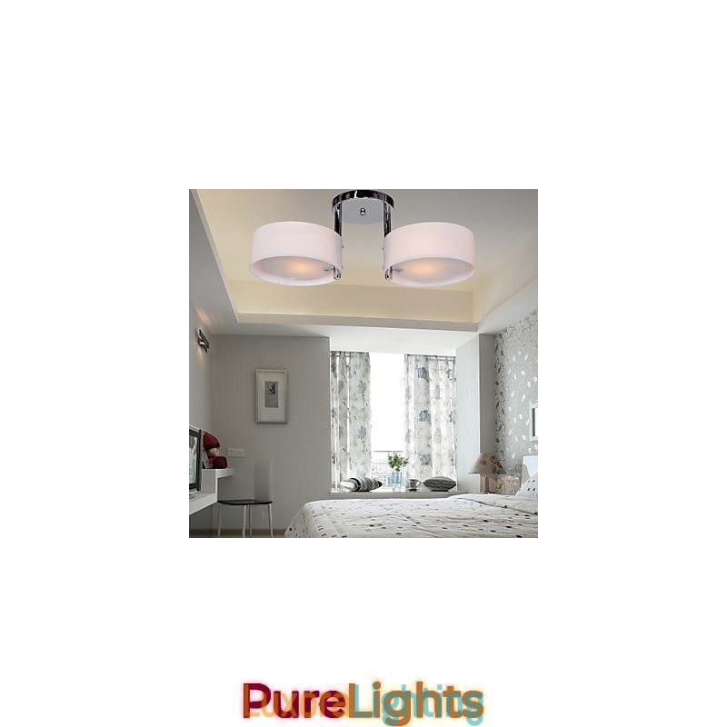 Designer Touch Decorative Modern Contemporary Chrome Metal Chandelier Flush Mount