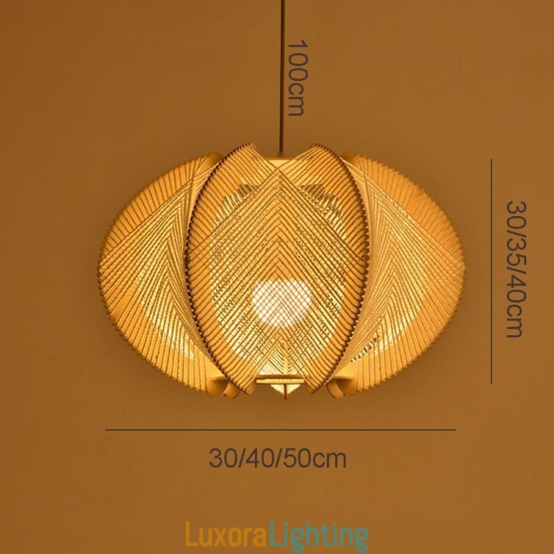 Designer Touch Decorative Nordic Pendant Light Retro Wabi Sabi Style Handmade Solid Wood Ceiling Light