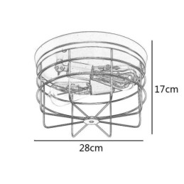 Designer Touch Decorative Industrial Metal Cage Ceiling Light Rustic Flush Mount Lamp Fixture