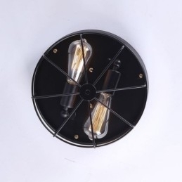 Designer Touch Decorative Industrial Metal Cage Ceiling Light Rustic Flush Mount Lamp Fixture