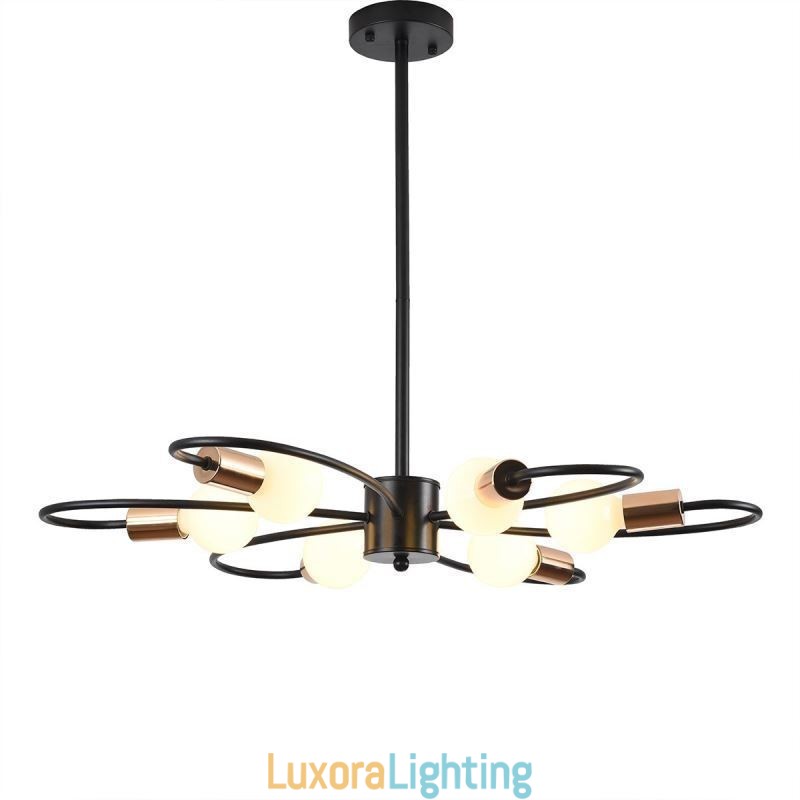 Designer Touch Decorative Rustic Chandelier 6 Light Classic Petals Ceiling Hanging Light