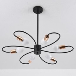 Designer Touch Decorative Rustic Chandelier 6 Light Classic Petals Ceiling Hanging Light