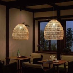 Designer Touch Decorative Hand Woven Pendant Light Rattan Hanging Light Farmhouse