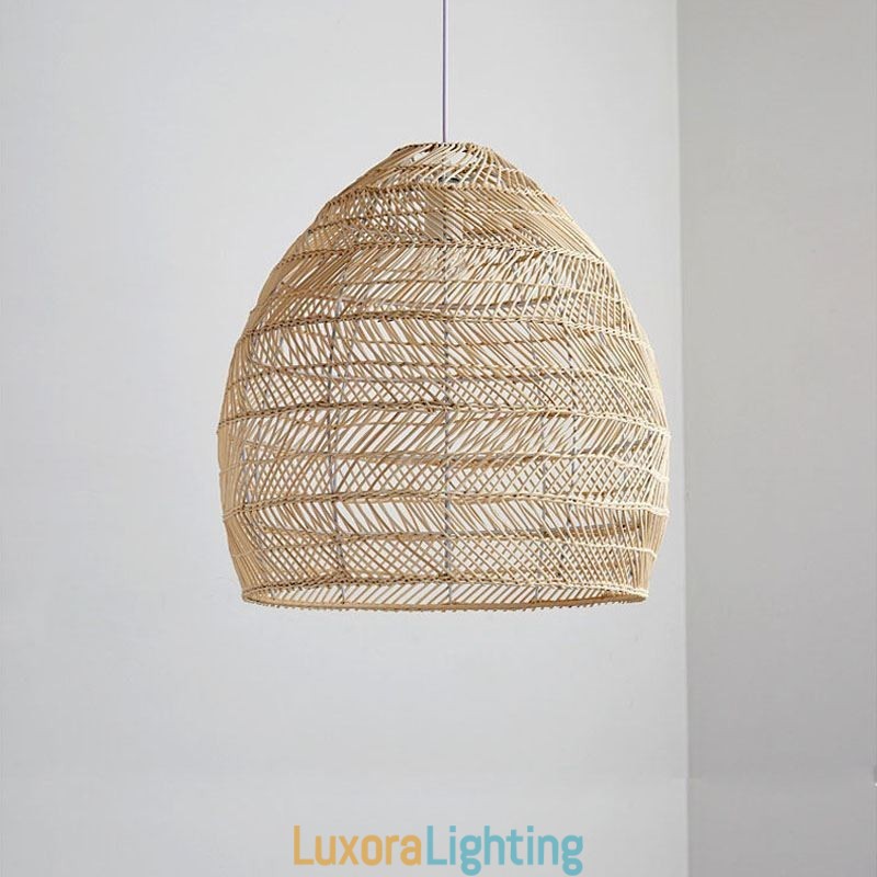 Designer Touch Decorative Hand Woven Pendant Light Rattan Hanging Light Farmhouse