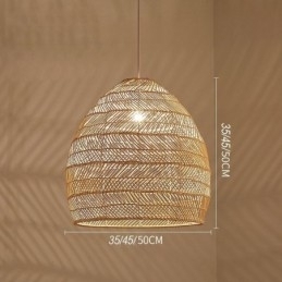 Designer Touch Decorative Hand Woven Pendant Light Rattan Hanging Light Farmhouse