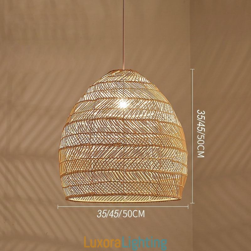 Designer Touch Decorative Hand Woven Pendant Light Rattan Hanging Light Farmhouse