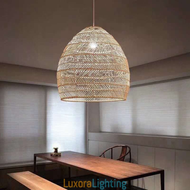 Designer Touch Decorative Hand Woven Pendant Light Rattan Hanging Light Farmhouse
