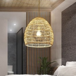Designer Touch Decorative Hand Woven Pendant Light Rattan Hanging Light Farmhouse